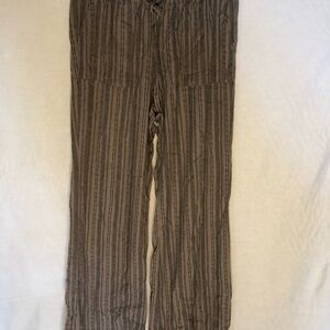 Tan Striped linen Pants